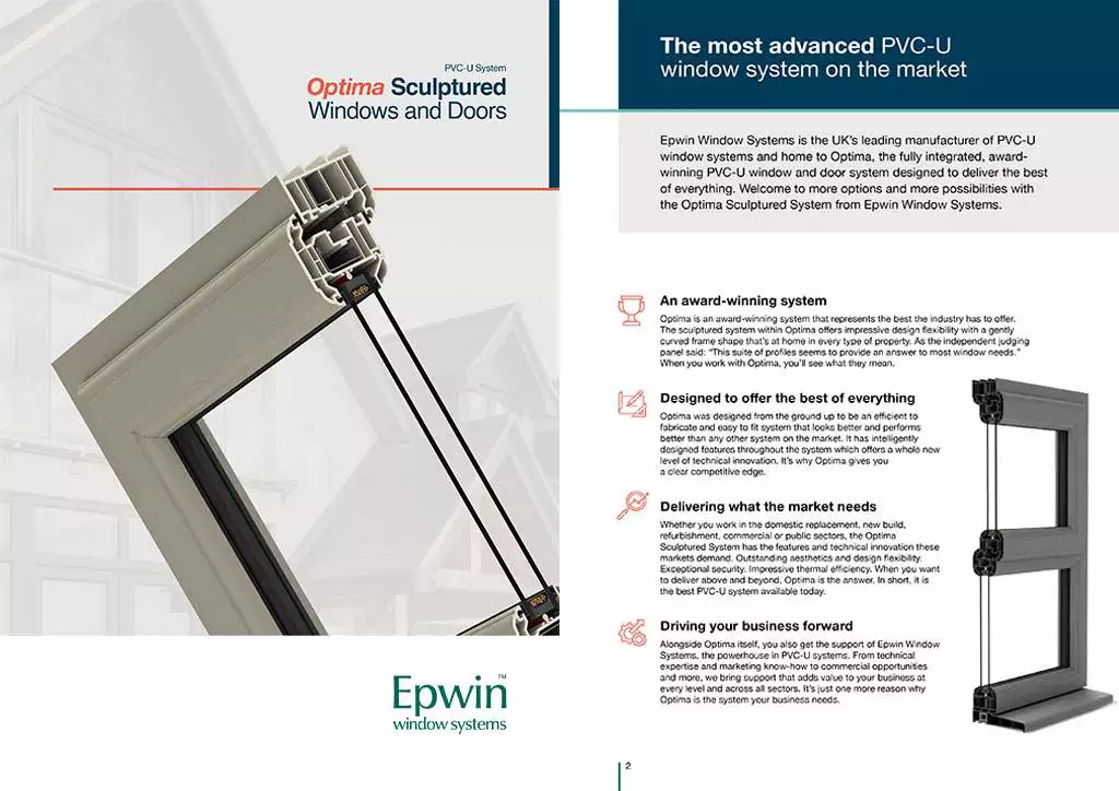 Epwin Optima Sculptured Windows and Doors Brochure Cover – Cristal Windows, Doors & Conservatories