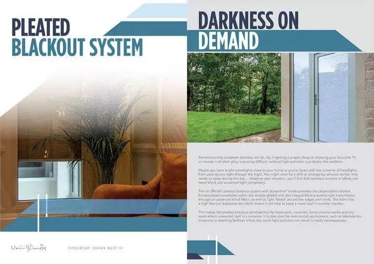 Pleated Blackout Brochure - Cristal Windows, Doors & Conservatories