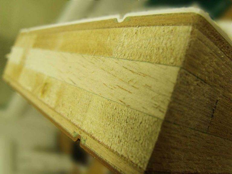 Close-up of solid timber core cross-section used in composite door construction – Cristal Windows, Doors & Conservatories