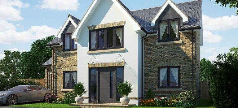 Modern home with grey uPVC flush casement windows and dual-finish exterior – Cristal Windows, Doors & Conservatories