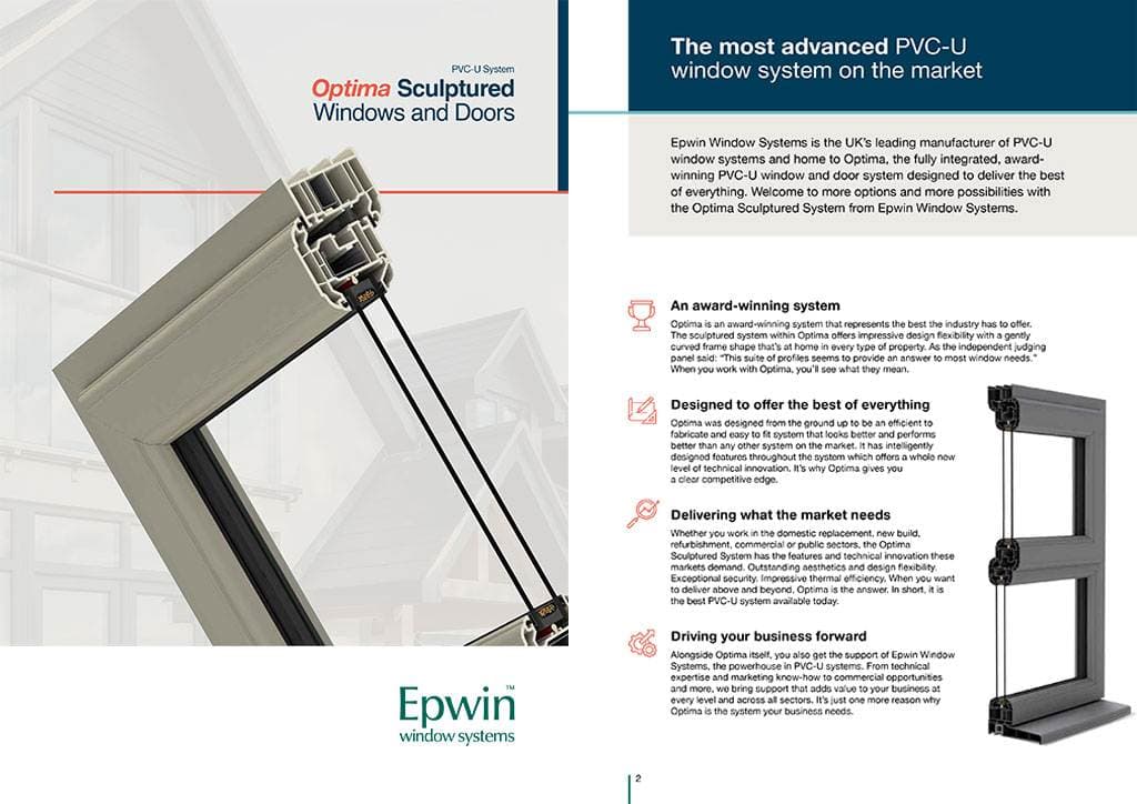 Epwin Optima Sculptured Windows and Doors Brochure Cover – Cristal Windows, Doors & Conservatories