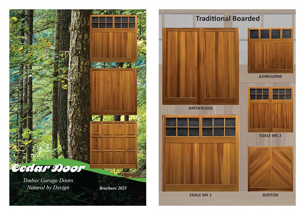 Cedar Timber Garage Doors Brochure Cover – Cristal Windows, Doors & Conservatories